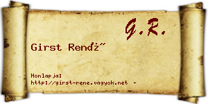 Girst René névjegykártya
